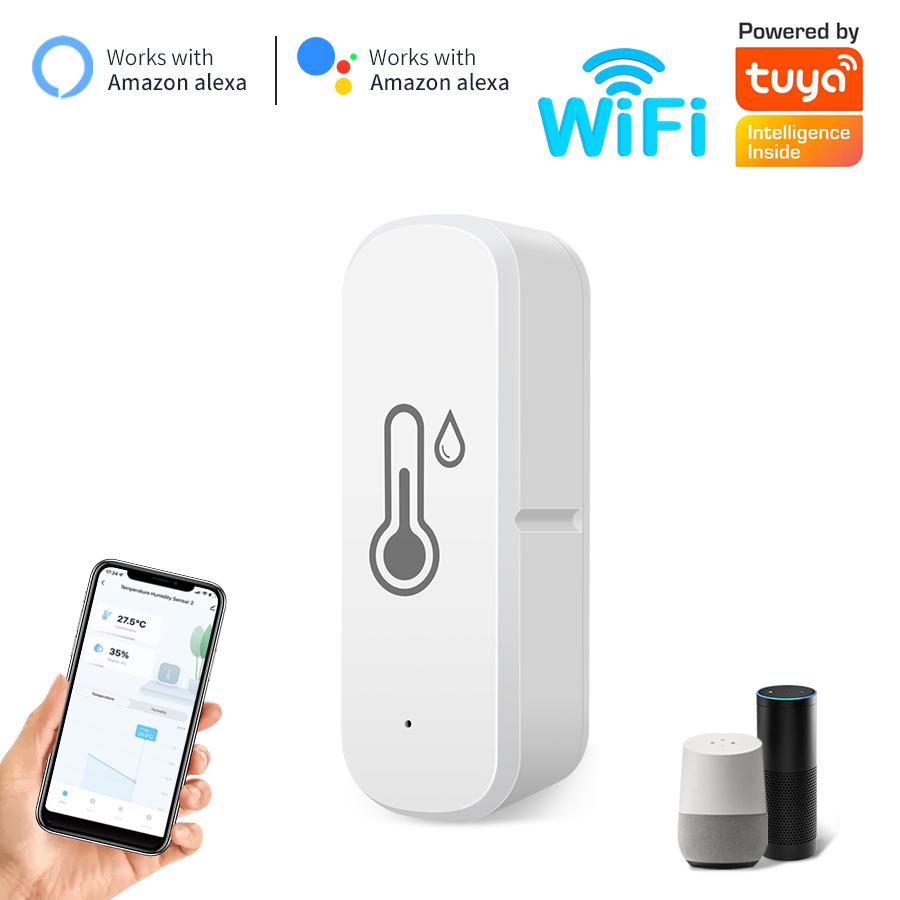 Tuya WiFi Temperature Sensor Indoor Humidity Sensor Smart Life APP Monitoring Remote Control Alexa Google Home Voice Control