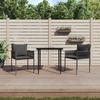VidaXL Garden Chairs with Cushions Set of 2 Black 54x61x83 Cm Rattan 364101