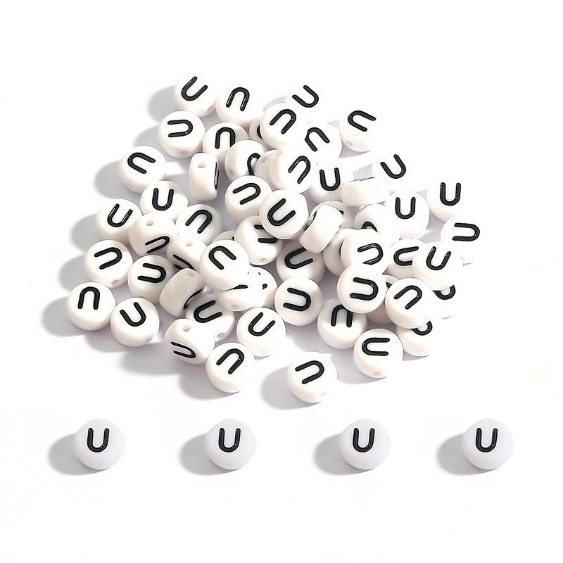 Бусины для браслетов ручной работы 4*7 мм Акриловые бусины с буквами алфавита Плоские бусины DIY Детские инструменты для плетения Бисероплетение Аксессуары для самодельных браслетов