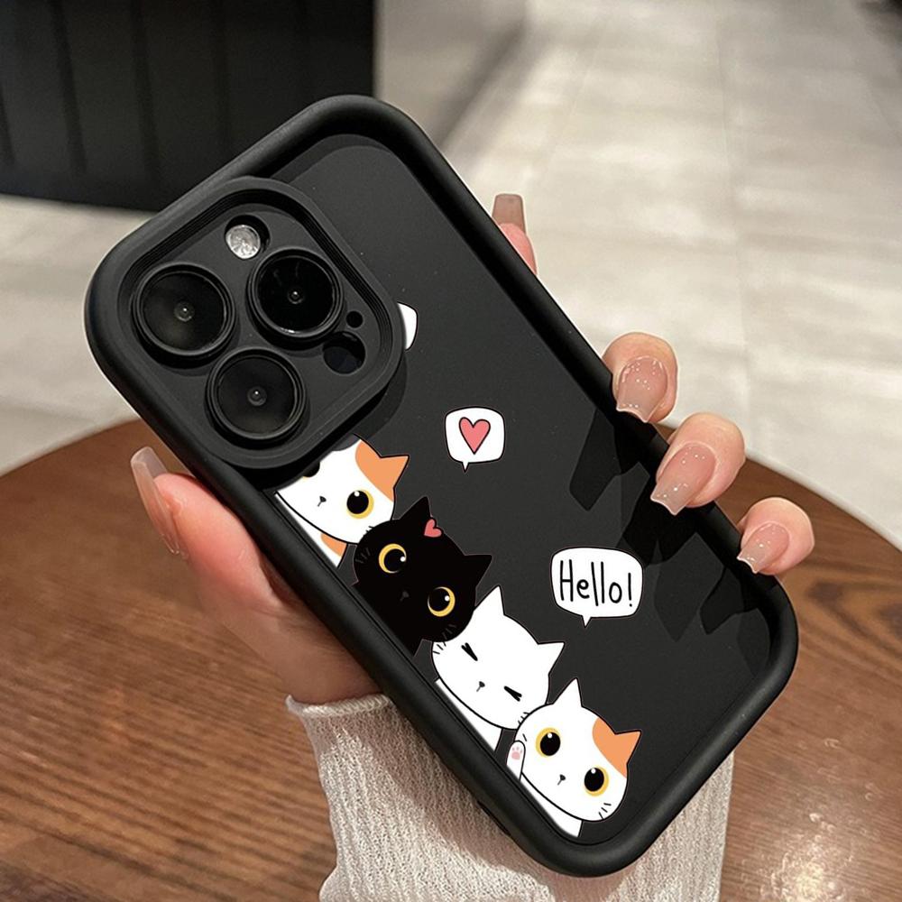 LZ9 мультяшный кот милый художественный дизайн силиконовый чехол для телефона Xiaomi 11 Lite 5G 14T Redmi 14C 13C A3 Note 12 11 9 10 13 Pro Plus противоударный задний чехол