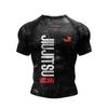 2023 New Fashion Jiu Jitsu Kickboxing Training Short Sleeve Rashguard Polyester Spandex Compression Sublimation Sports Blouses