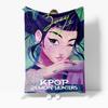 Cartoon K Pop Demon Hunters Flannel Blanket Cover Warmth Winter Blanket Multifunctional Decorative Universal Blankets