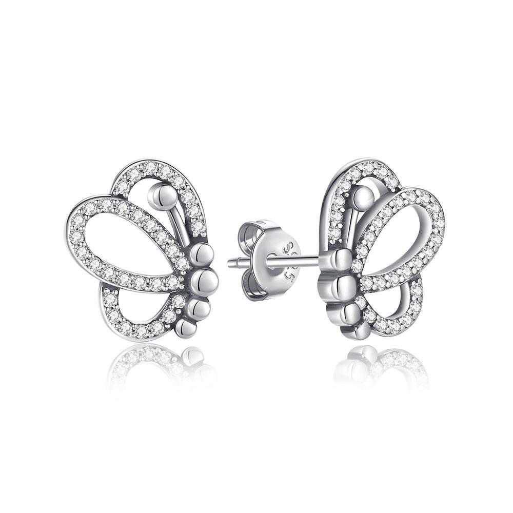 Серьги из стерлингового серебра 925 пробы 2025 г., серьги-гвоздики, серьги-кольца с кристаллами для женщин, серьги-пусеты из розового золота, серьги с короной, сердцем, символом бесконечности, пчелой, ювелирные изделия