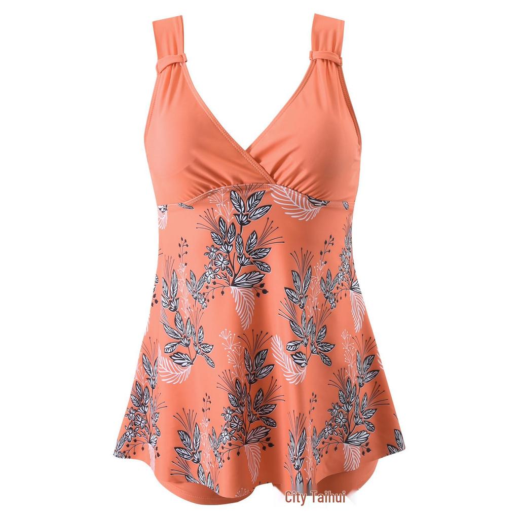 2025 Women's Plus Size Striped Boxer Tankini Swimsuit