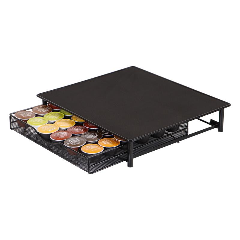 Стойка для хранения капсульного кофе, выдвижной органайзер, стойка для кофемашины с ящиком, ящик для хранения чайных пакетиков, кухонный органайзер, полки