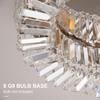 Crystal Chandeliers with Crystal Pendants, 8-Light Ceiling Light for Living Room, Bedroom Dining Room, Silver Tone