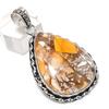 Brecciated Mookaite Gemstone 925 Sterling Silver Jewelry Pendant 2.17"