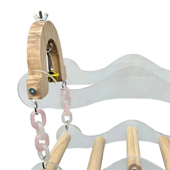 5 Wooden Perch Poles Multifunctional Ring Acrylic 20 Cm 1 Pc