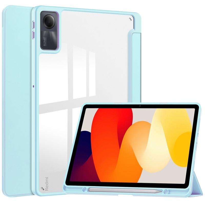 Чехол для Redmi Pad SE с держателем для ручек, акриловый прозрачный задний складной чехол из искусственной кожи для Xiaomi Redmi Pad SE, 11 дюймов, умный чехол