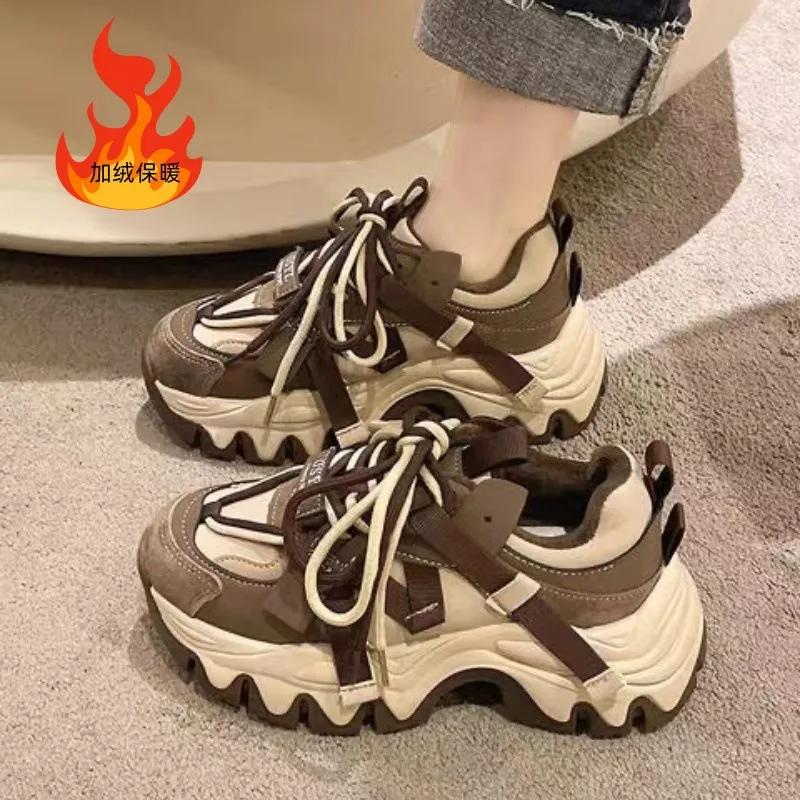 Модные женские осенние удобные кроссовки на платформе, разноцветные, на шнуровке, универсальные повседневные туфли для активного отдыха, дизайнерские спортивные туфли Vulcaniz