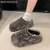 Модные меховые женские тапочки из хлопка на платформе, модные повседневные туфли для женщин 2025 года, новые теплые зимние сапоги для дома, женские сапоги Zapatillas