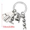 Science Keychain Microscope Chemistry Molecules Key Rings Key Jewelry Metal Texture Suitable for Gifts and Everyday Use
