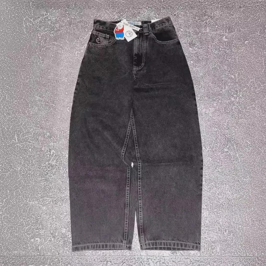 American Y2K Polar Boy Hip-Hop Embroidered Straight-Leg Jeans for Men