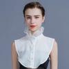 Elegant White Layered Doll Collar Half Shirt Blouse Detachable False Collar Ruffled High Neck Sweater Decorative Collar