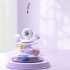 Cat Ball Tower Toy with Feather Catnip 4 Layer Rail Pet Turntable Game for Exercise Purple