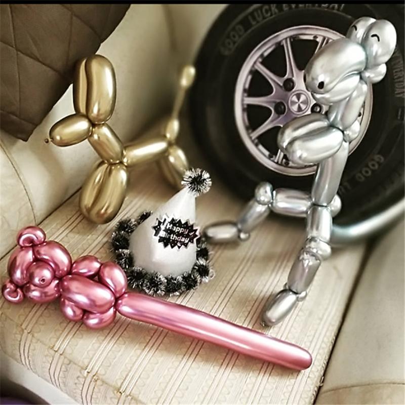 20/50/100 шт. Игрушечные золотые волшебные полоски воздушных шаров, длинные перламутровые металлические латексные шары, толстые металлические шары для украшения дня рождения