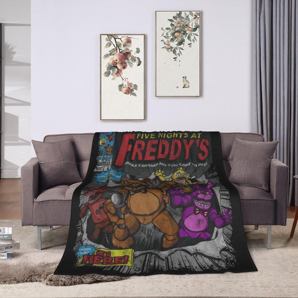 FNAF At Freddys Blanket Fleece Spring Autumn  Multi-function Ultra-Soft Throw Blanket for Sofa Travel Bedding Throws