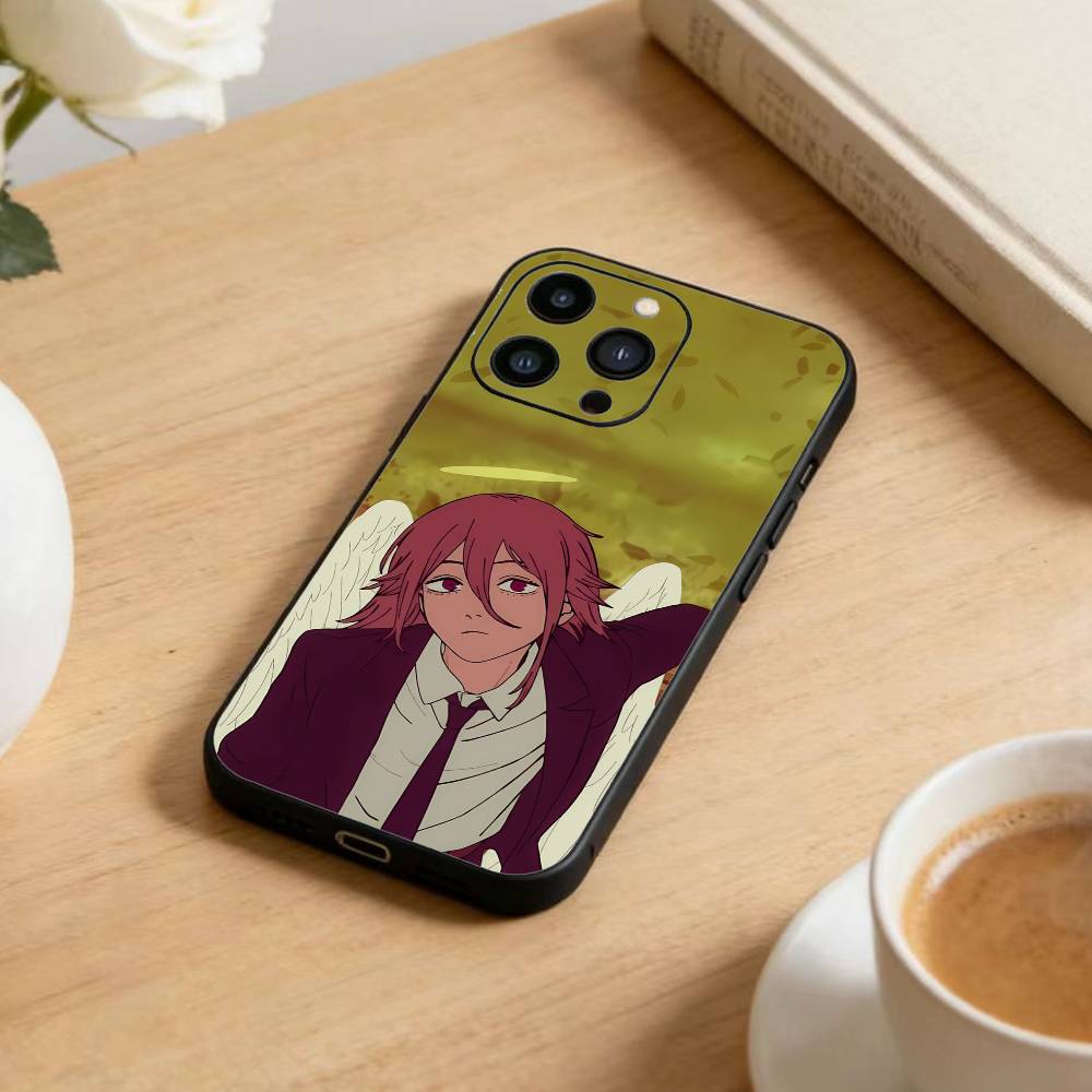 Чехол для телефона H-Reze C-Chainsaw Man для iPhone 16,15,14,13,12,17,Pro Max,Plus Силиконовый Черный Чехол