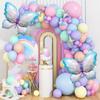 Butterfly Theme Balloon Garland Arch Opening Set Girls Children Birthday Party Decoration Supplies