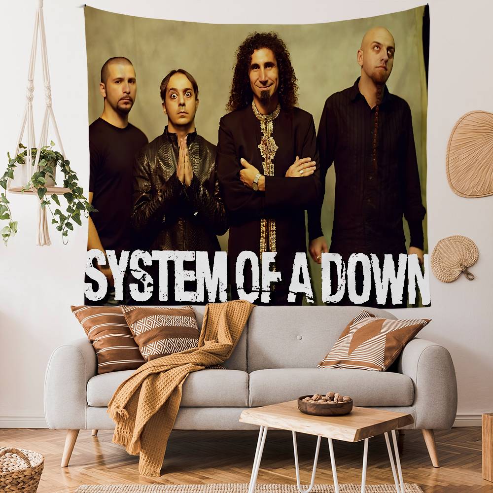 System Of A Down Группа Цветной Гобелен Настенное Полотно Хиппи Цветок Настенные Ковры Декор Комнаты в Общежитии Настенное Искусство Декор
