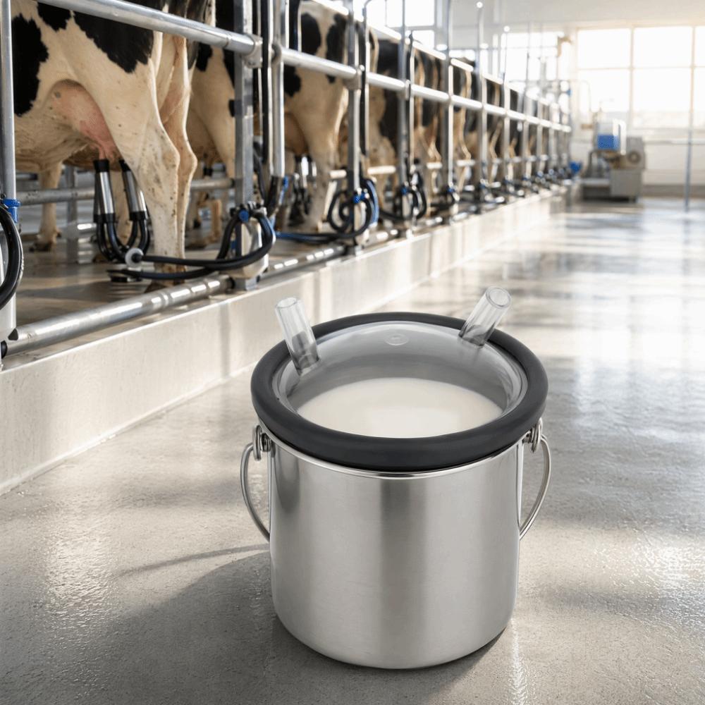 Two Entrances Lid Milking Machine Bucket Lid Plastic Two Open Lid Milk Bucket Lid Sheep Milking