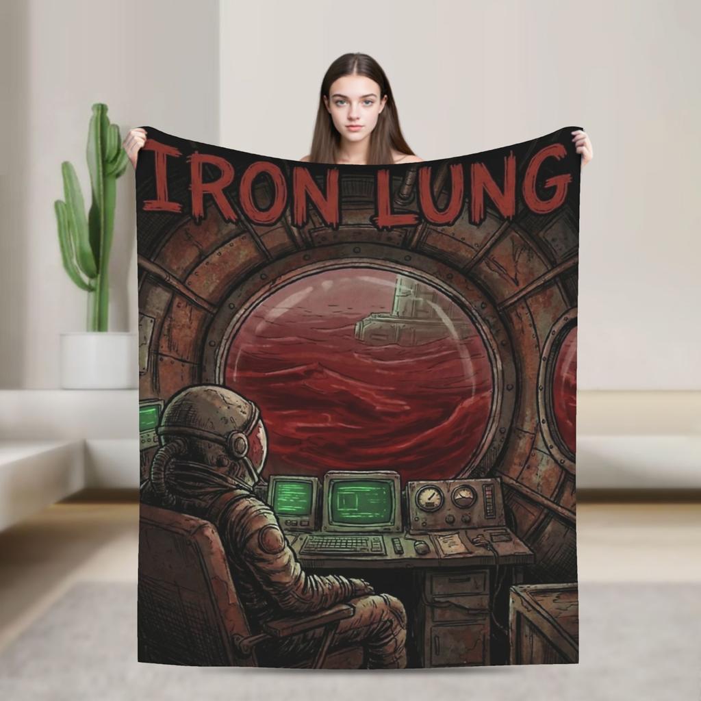 Blood Ocean Iron Lung Horror Film Plush Blankets Custom Throw Blanket for Home 125*100cm Plush Thin Quilt