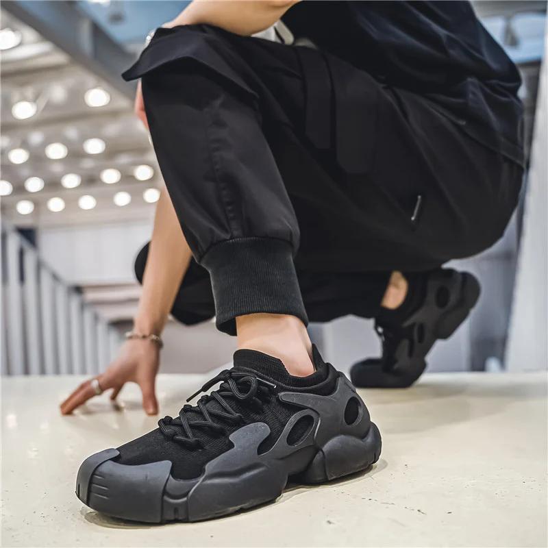 МодаМодные вязаные носки кроссовки мужские дышащие носки кроссовки мужские повседневные плоские кроссовки легкие летние спортивные мужские туфли без застежек