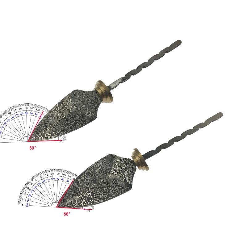 Сделай сам Полуфабрикат Дамасская сталь Узор Нож для пуэра Заготовки Аксессуары для чайной церемонии Пуэр и Темный чай Инструмент для нарезки ножом