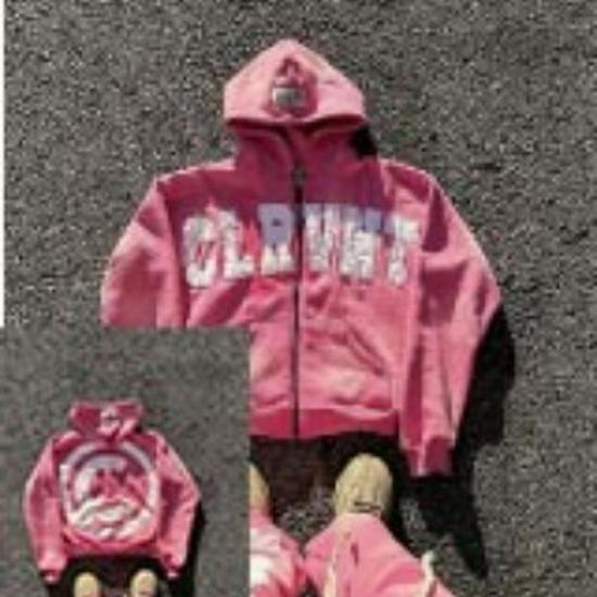 Худи на молнии с принтом надписи CLRVNT 2025 - Стиль знаменитости плохого парня