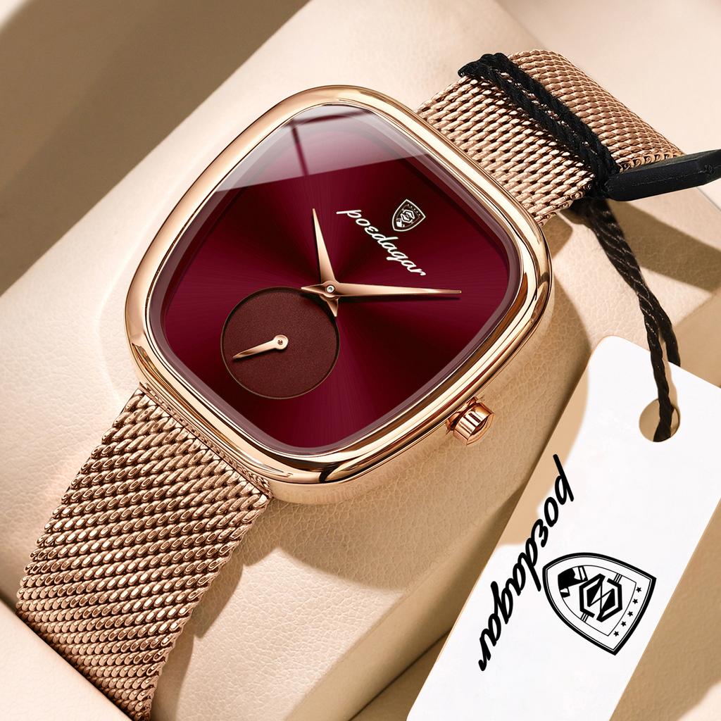 POEDAGAR Top Casual Woman Clock Waterproof Stainless Steel Luxury Women's Watches Elegant Fashion Quartz Ladies Wristwatch Reloj
