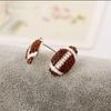 Sport Basketball Volleyball Stud Earrings for Women Bling Baseball Softball Earrings Rhinestone Crystal Ear Jewelry