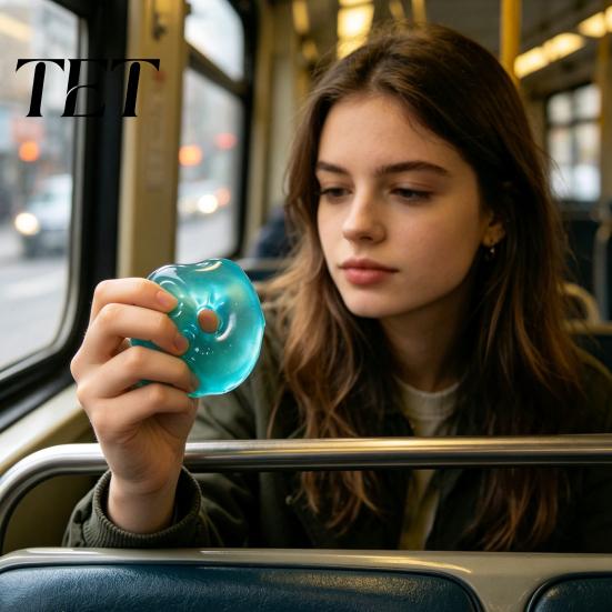 Hand Therapy Stress Reliever Coconut Oil Squeeze Toy, Donut Ball, Handmade Ball Alternatives Slow Rebound Fidget Toy for Relief Sensory Play