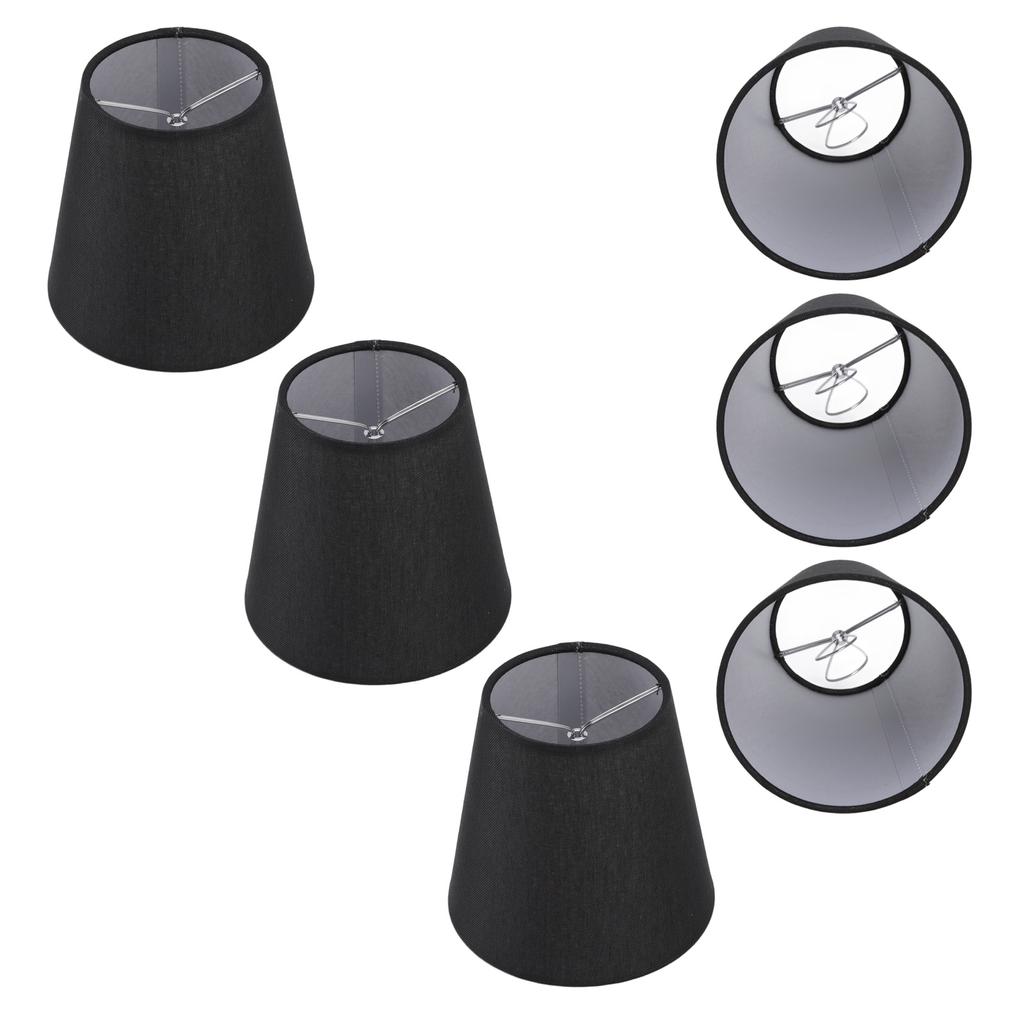 6Pcs Lampshade Lamp Shade Modern Simple Style Home Decoration Black for Small E14 Bulb