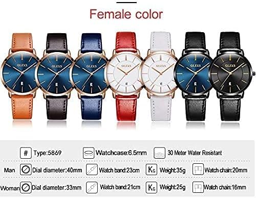 Arm Ultra For Leather Simple Easy To Thin and High School Student Watch for Women Ladies Watch OLEVS Strap Black Case Black Dial Women's Watch, Blue,