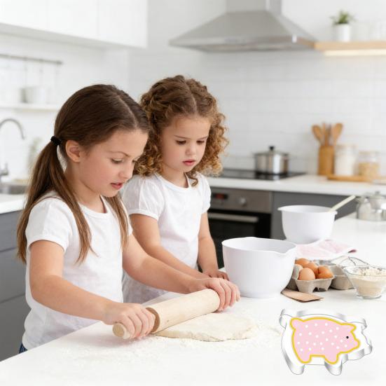 5Pcs/Set Stainless Steel Donut Cookie Cutter Double-Sided Baking Tool Embossed Donut Maker Sweet Bread Pastry Mold Kitchen Tool