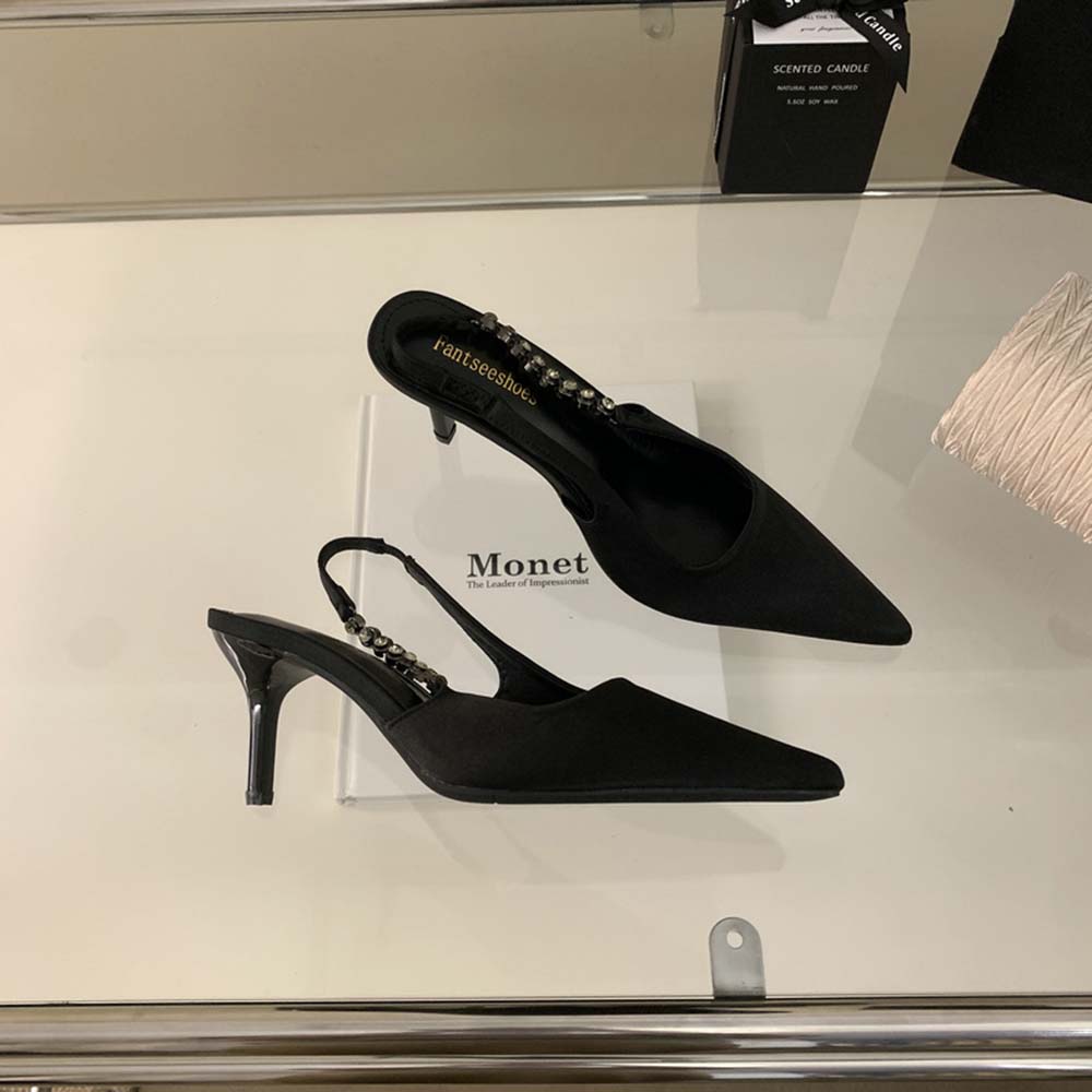 Мода Мода Женские Сандалии 2024 Новинки Вечерние Туфли Шпильки Тонкий Высокий Каблук Серебристые Черные Туфли для Платья Женский Размер 35-39 Свадьба