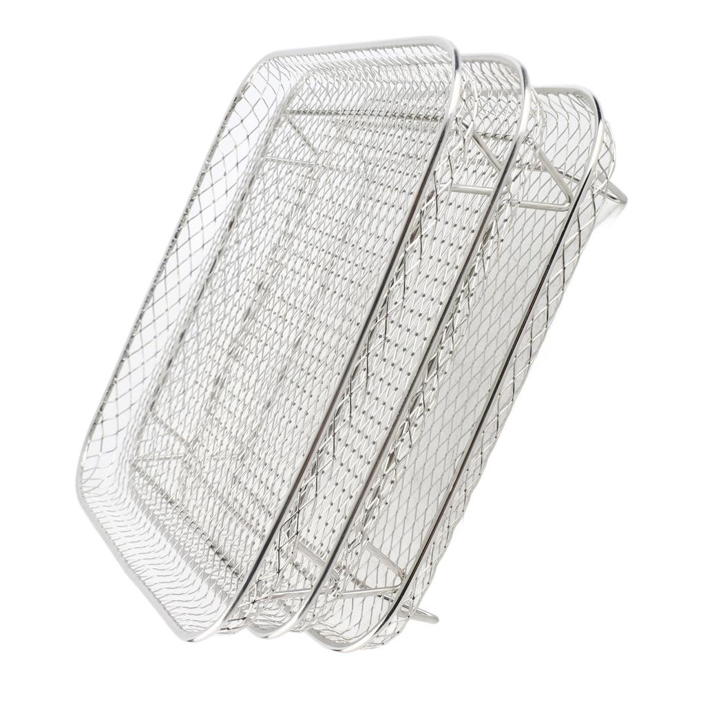 3-ярусная квадратная решетка для фритюрницы, можно мыть в посудомоечной машине, нержавеющая сталь SUS304, аксессуар для жарки и гриля для фритюрницы