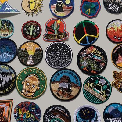 Вышивка плавкого шитья, значки для одежды, нашивки, пейзаж, пустыня, лес, панк-нашивка, сделай сам, теплопередающие наклейки, новый аксессуар для одежды, мода