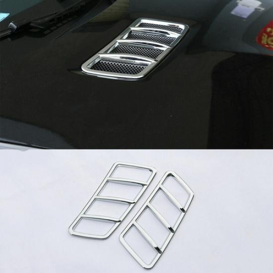 Silver Grille Hood Engine Air Vent Covers Trim for Mercedes Benz GLE GL ML 13-18