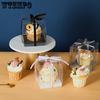 20pcs Clear Plastic Gift Packing Box Cake Boxes Bakery Boxes for Single Cupcake for Cake Chocolates Cookie Pie and More Pastries Birthday Party Favor
