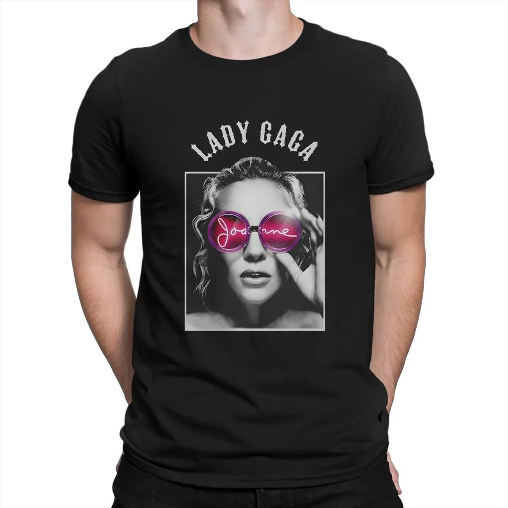 L-Lady Gaga Newest TShirt for Men Pop Round Collar Pure Cotton T Shirt Personalize Gift Clothes Tops