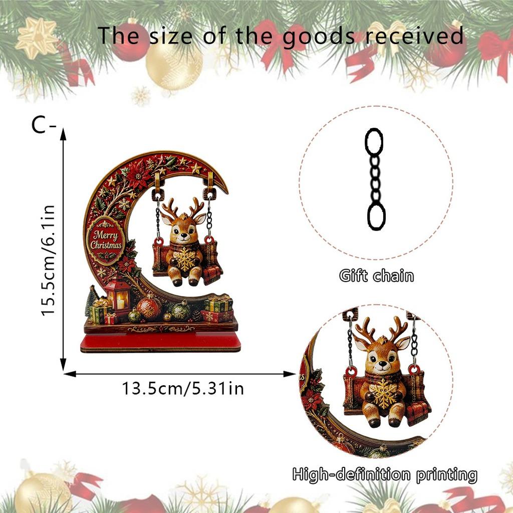 Christmas Tabletop Decor Festive Christmas Wooden Ornament Wooden Christmas Decor Multiple Design Holiday Table Decor For Desk