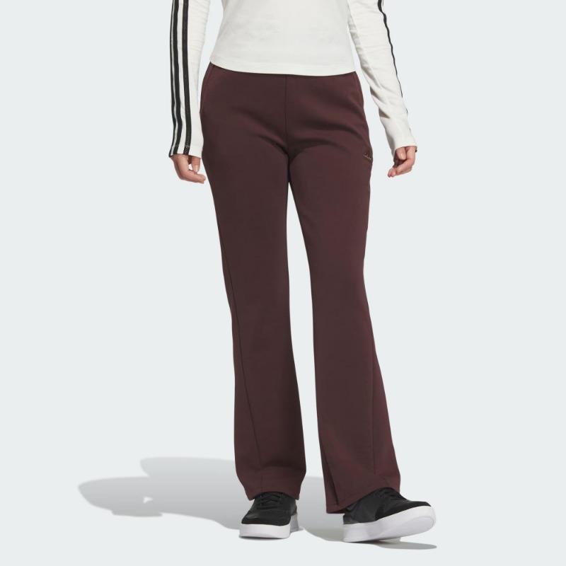 adidas FW24 Doubleknit Flare Modern Series Fashion Logo Knit Sports Брюки женские Брюки Темно-серо-коричневые JX6841