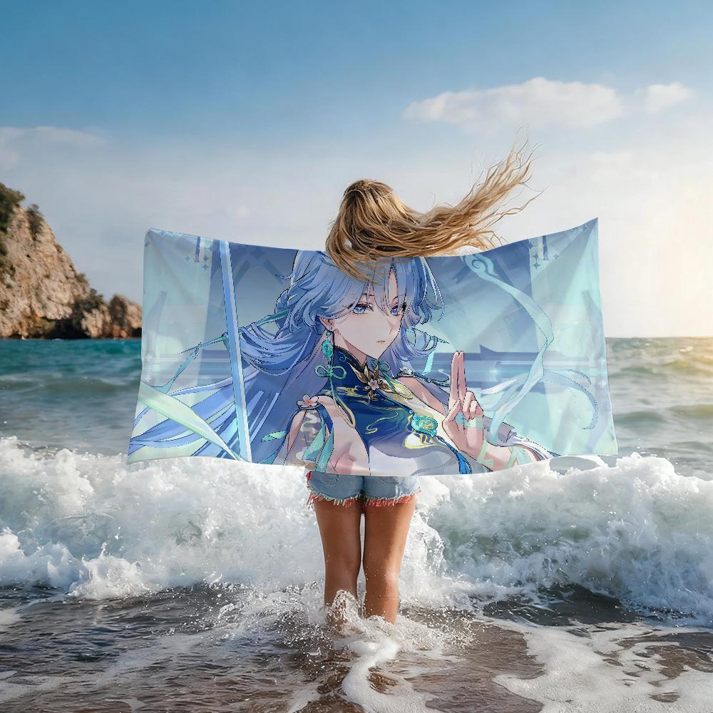 Game Wuthering Waves Qingxiao Towel Shower Sauna Travel Spa Quick Dry Gym Accessories Soft Large Beach Towels