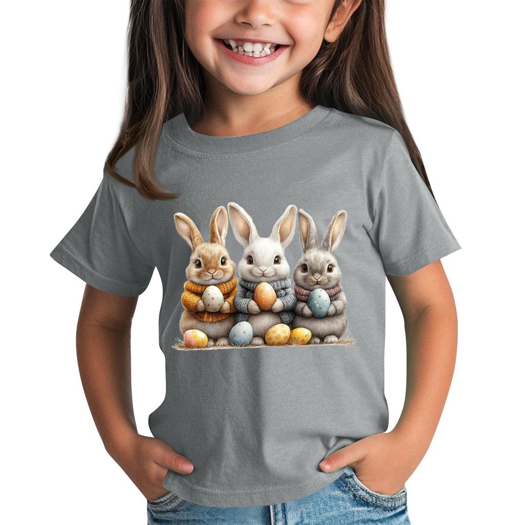 Детская футболка с коротким рукавом и принтом животных, повседневный топ