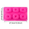 Форма для пончиков с 6 отделениями, силиконовый противень с антипригарным покрытием, термостойкий, многоразовый, складной инструмент для приготовления пончиков, красочный инструмент для приготовления мягких десертов
