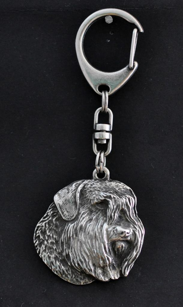 Бувье-де-Фландр, Фландрская скотогонная собака - Посеребренный брелок с собакой в подарочной коробке, украшение для сумки, подвеска для рюкзака от бренда Art-Dog