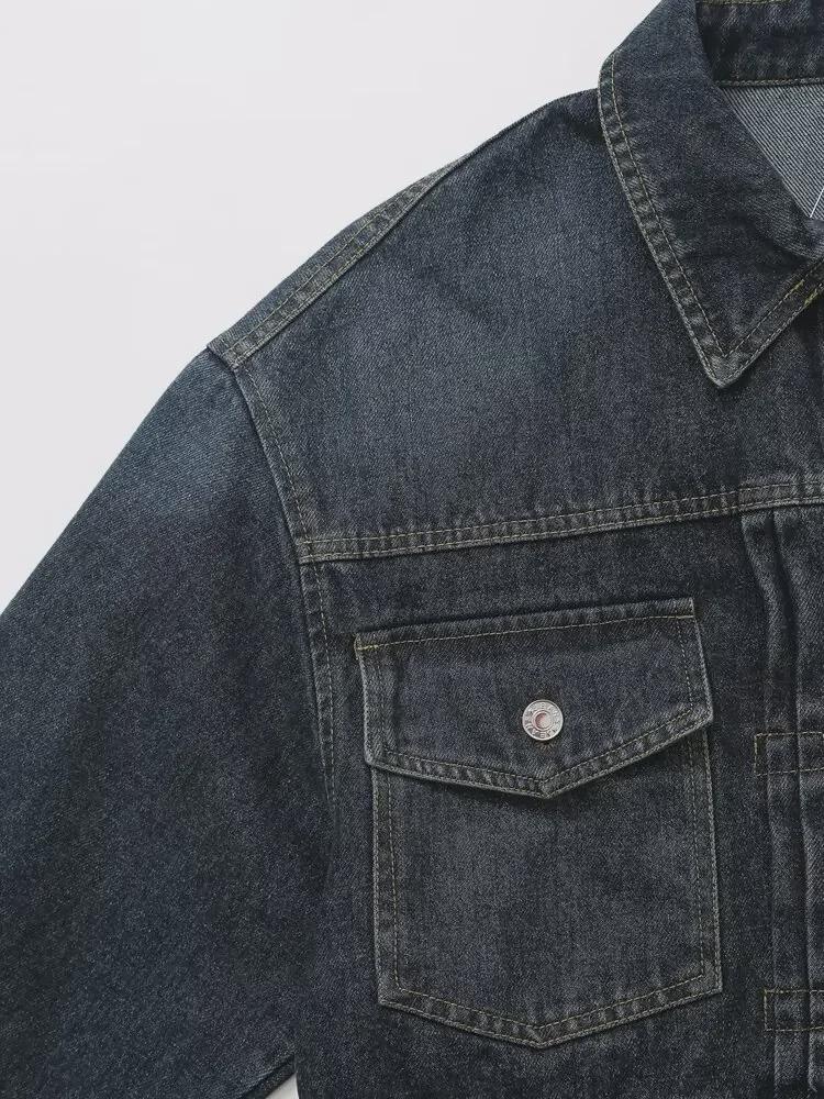 Женская модная джинсовая куртка и прямые брюки с высокой талией 8197003 8197002