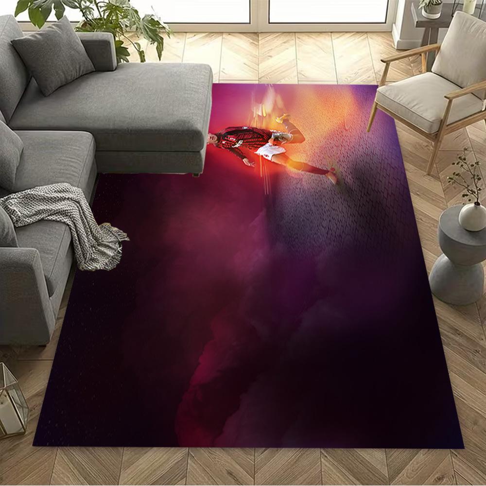 Football Player Action Floor Mat Design for Playrooms Decorate room Balcony Hallway Anti-slip Rug Decorate Offices Best for Christmas