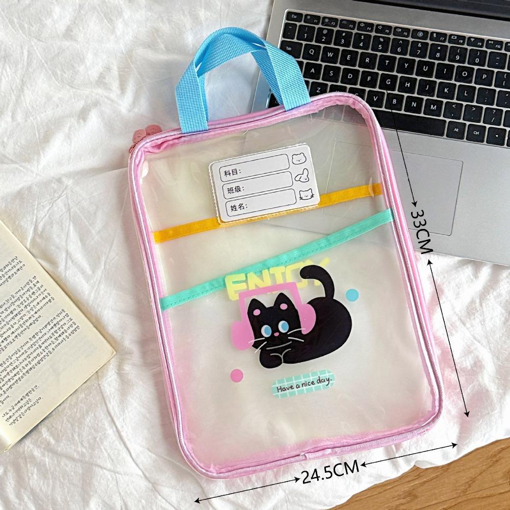 Transparent Test Paper Storage Bag Rabbit File Folder Bag INS Cartoon File Bag Students